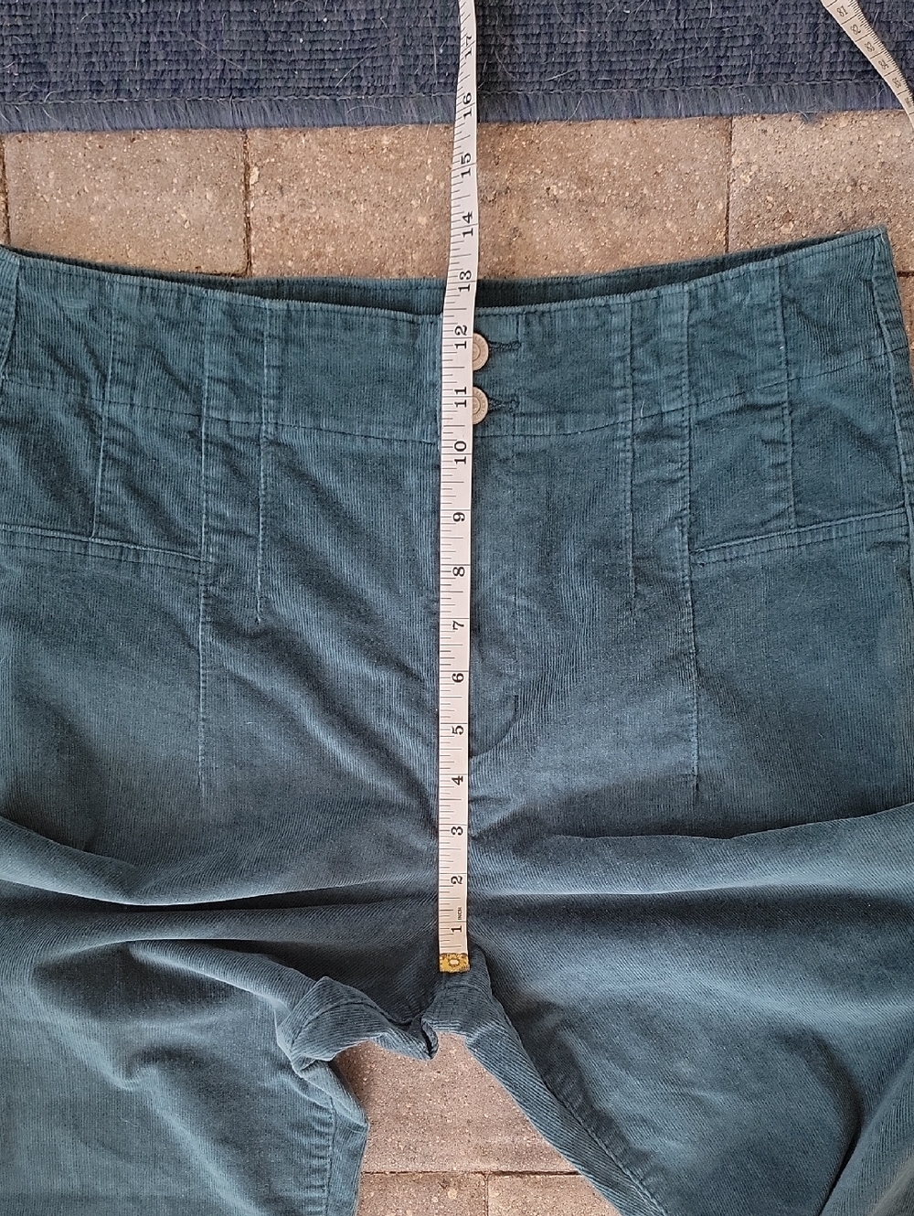 True Craft Corset Waist Flare Corduroy Pants in Teal Blue Sz 16 Has Stretch - Picture 6 of 12